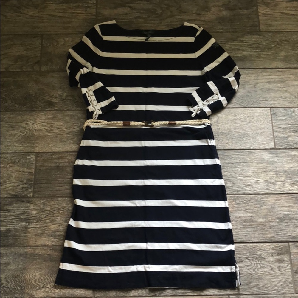 Ralph Lauren Navy and White Striped Dress